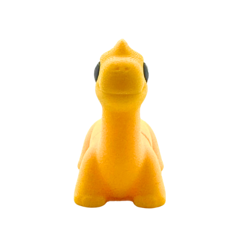 Monty the Brachiosaurus yellow poseable dinosaur figure wearing bow tie from Flexlings Original Crew collection