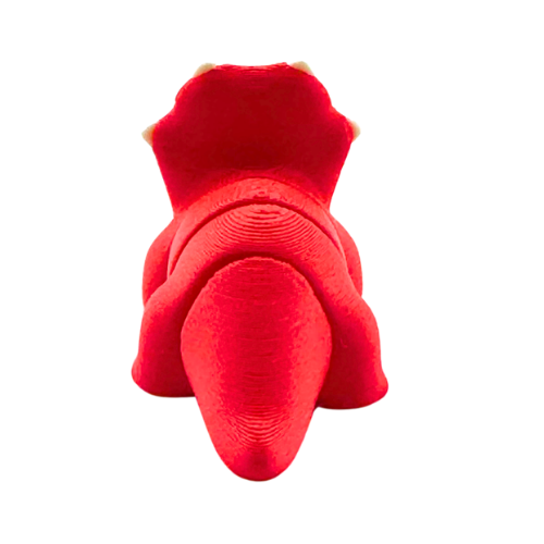Trixie the Triceratops red glossy articulated toy figure from Flexlings Original Crew limited edition