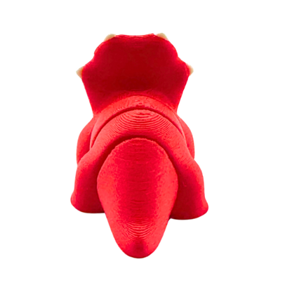 Trixie the Triceratops red glossy articulated toy figure from Flexlings Original Crew limited edition