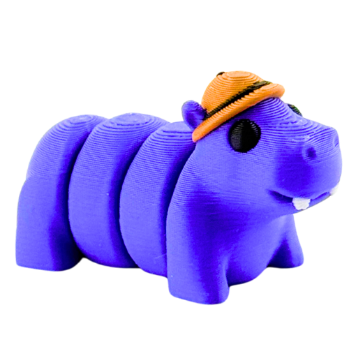 Cecil the Hippo Safari Edition Flexling - purple bendable hippo collectible fidget toy with articulated joints