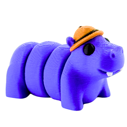 Cecil the Hippo Safari Edition Flexling - purple bendable hippo collectible fidget toy with articulated joints