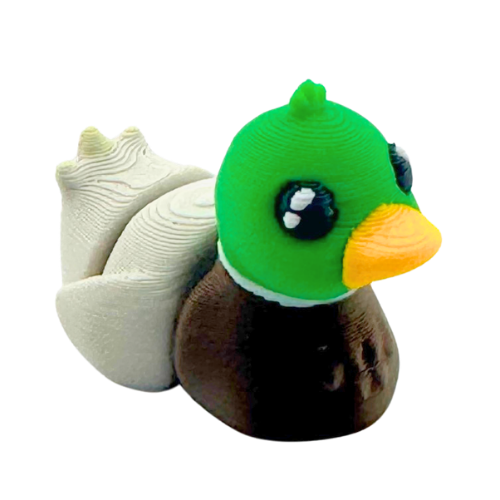 Drake the Mallard poseable duck toy figurine from Flexlings Original Crew collection in multi-color finish