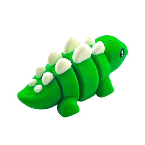 Plato the Stegosaurus green poseable dinosaur toy from Flexlings Original Crew, thoughtful expression, limited edition