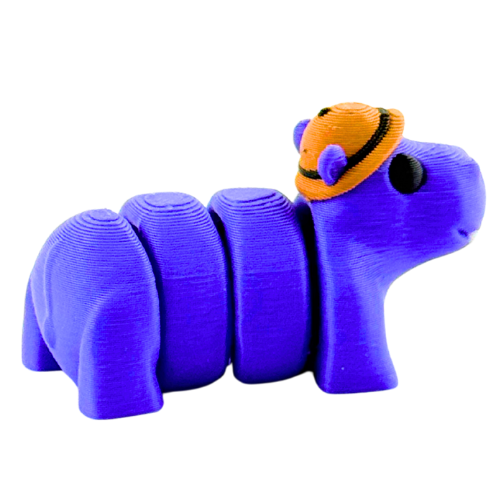 Cecil the Hippo Safari Edition Flexling - purple bendable hippo collectible fidget toy with articulated joints