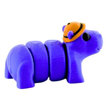 Cecil the Hippo Safari Edition Flexling - purple bendable hippo collectible fidget toy with articulated joints