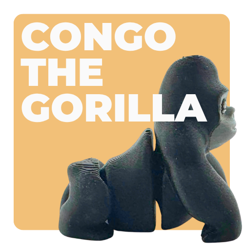 Congo the Gorilla black poseable fidget toy from Flexlings Original Crew, limited edition of 32 figures