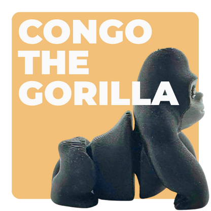 Congo the Gorilla black poseable fidget toy from Flexlings Original Crew, limited edition of 32 figures