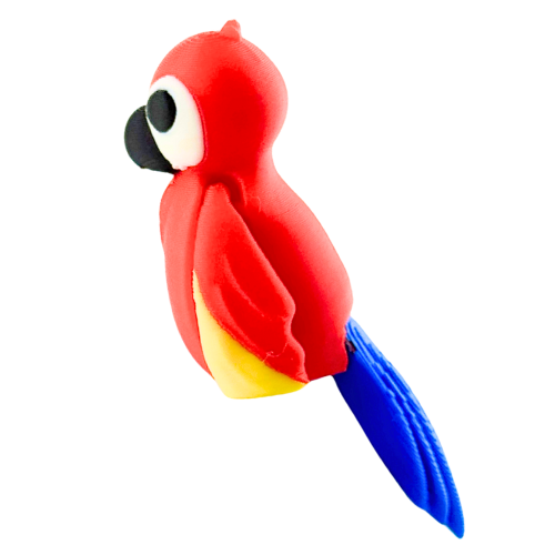 Shanty the Scarlet Macaw poseable toy figure in vibrant red finish, Original Crew limited edition collectible