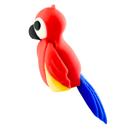 Shanty the Scarlet Macaw poseable toy figure in vibrant red finish, Original Crew limited edition collectible