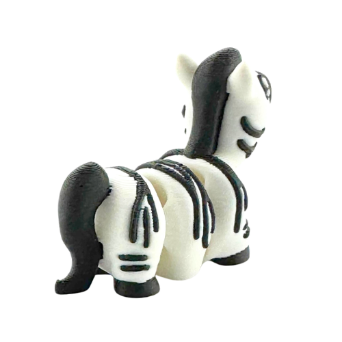 Debra the Zebra poseable figure in black and white, Original Crew limited edition collectible toy by Flexlings