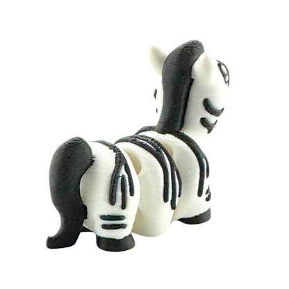 Debra the Zebra poseable figure in black and white, Original Crew limited edition collectible toy by Flexlings