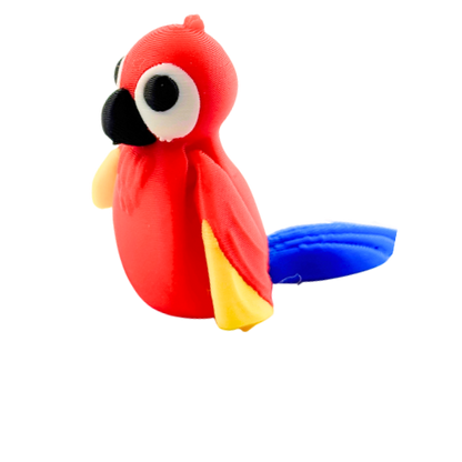 Shanty the Scarlet Macaw poseable toy figure in vibrant red finish, Original Crew limited edition collectible