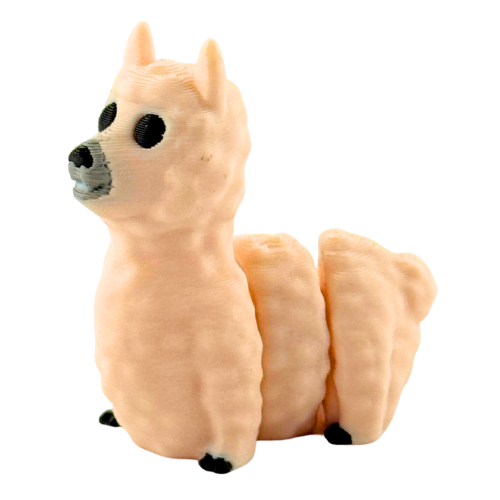 Chewie the Llama poseable toy figure in cream color with articulated arms and legs from Flexlings Original Crew collection