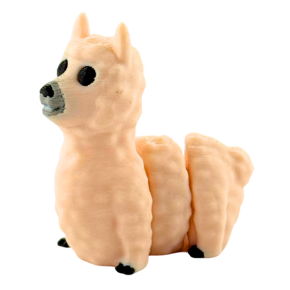 Chewie the Llama poseable toy figure in cream color with articulated arms and legs from Flexlings Original Crew collection
