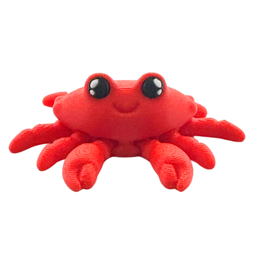 Redd the Crab articulated fidget toy in bright red finish, Original Crew limited edition with flexible limbs