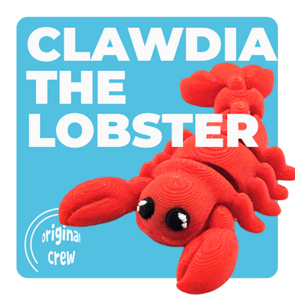 Clawdia the Lobster poseable red fidget toy with articulated claws, Original Crew limited edition collectible