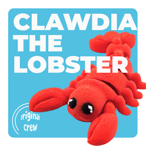 Clawdia the Lobster poseable red fidget toy with articulated claws, Original Crew limited edition collectible