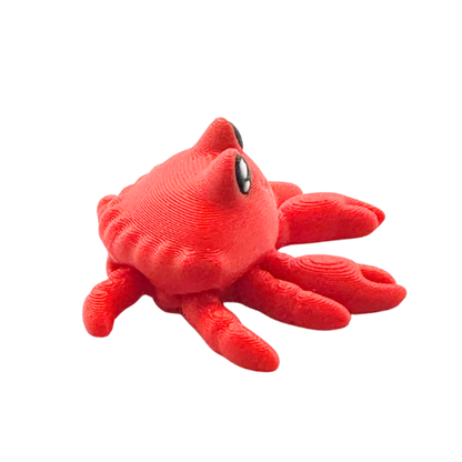 Redd the Crab red poseable fidget toy with articulated claws and legs from Flexlings Original Crew limited edition