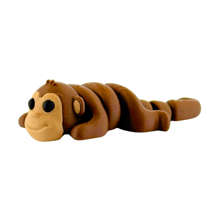 Tango the Monkey brown Flexlings toy with flexible limbs in playful pose from Original Crew collection