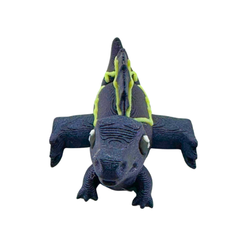 Sid the Spinosaurus Flexling in Constellation Edition with glow-in-the-dark cosmic starry paint, bendable dinosaur toy