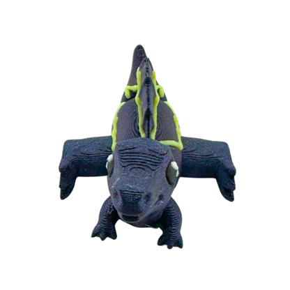 Sid the Spinosaurus Flexling in Constellation Edition with glow-in-the-dark cosmic starry paint, bendable dinosaur toy