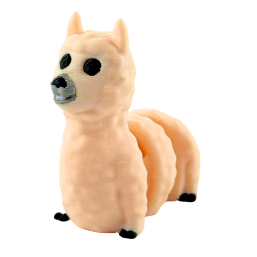 Chewie the Llama poseable toy figure in cream color with articulated arms and legs from Flexlings Original Crew collection