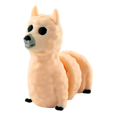 Chewie the Llama poseable toy figure in cream color with articulated arms and legs from Flexlings Original Crew collection