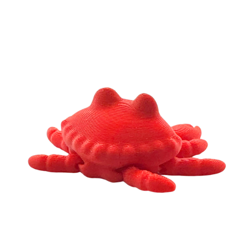 Redd the Crab articulated fidget toy in bright red finish, Original Crew limited edition with flexible limbs