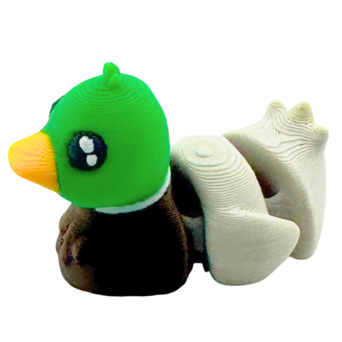 Drake the Mallard poseable duck toy figurine from Flexlings Original Crew collection in multi-color finish