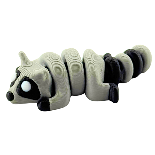 Bandit the Raccoon Flexlings toy, grey articulated raccoon figure from limited Original Crew edition