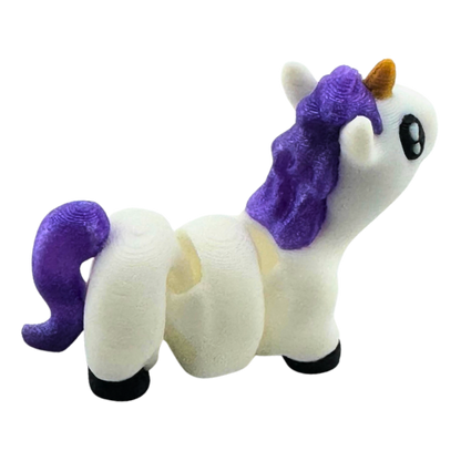 Nova the Unicorn white poseable collectible toy from Flexlings Original Crew, limited edition of 52