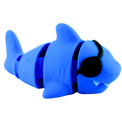 Finn the Shark Aye Matey pirate edition blue vinyl figure with eyepatch, flexible articulated limbs, limited collectible