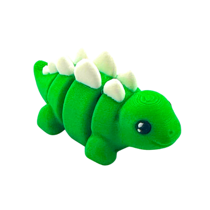 Plato the Stegosaurus green poseable dinosaur toy from Flexlings Original Crew, thoughtful expression, limited edition