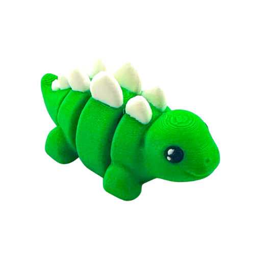 Plato the Stegosaurus green poseable dinosaur toy from Flexlings Original Crew, thoughtful expression, limited edition